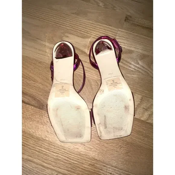 Marc Fisher Women's Lucite Cone Heel Sandals Size 7.5 Pink - Picture 6 of 7